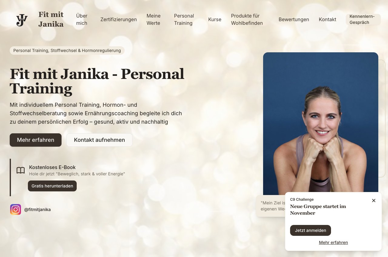 Fit mit Janika website